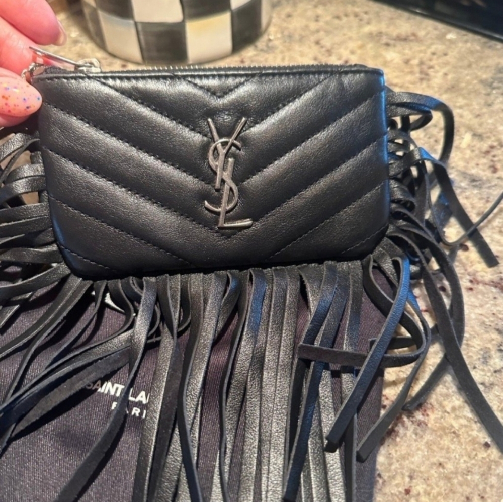 YSL fringe small key purse